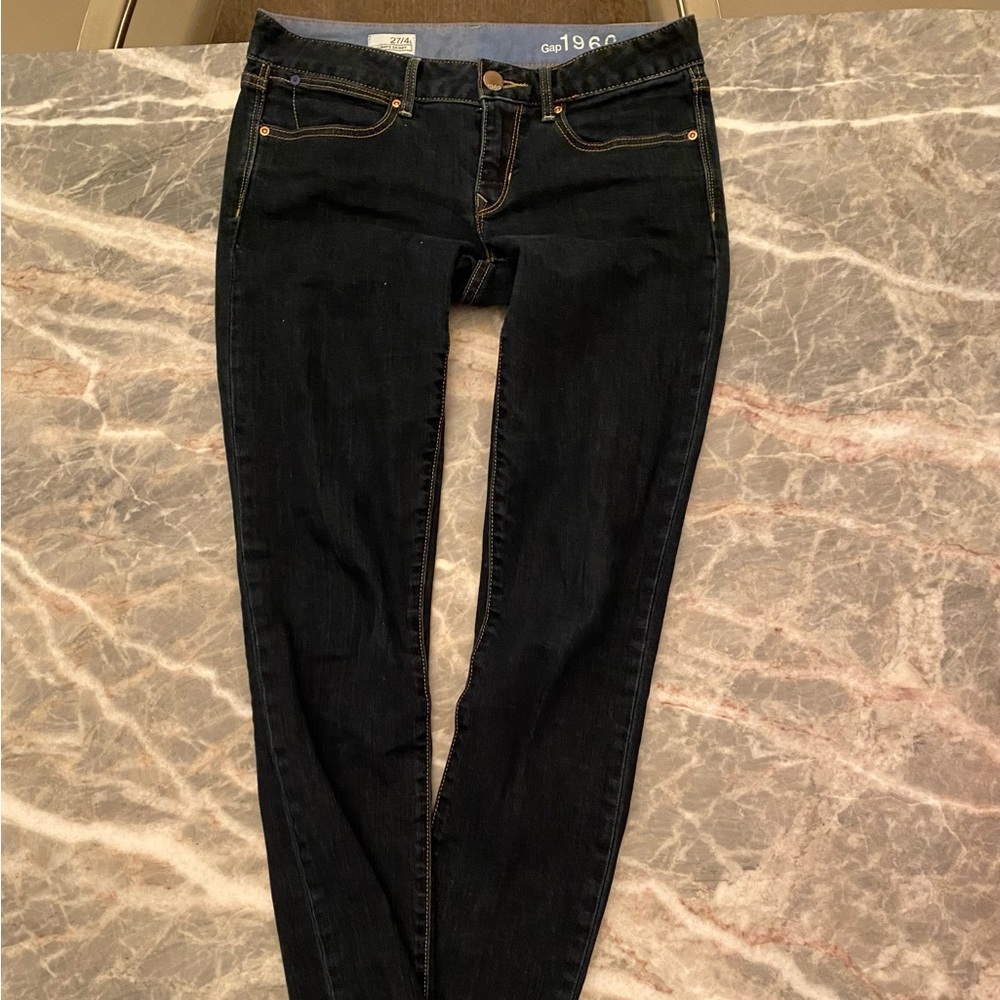 vintage GAP mid rise dark wash skinny jeans size 4L (long)